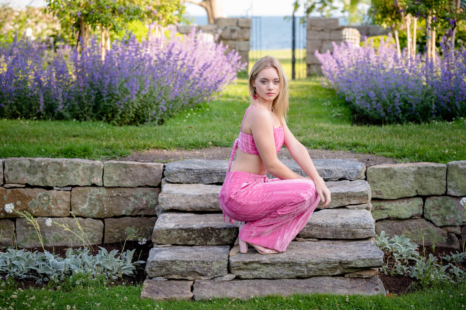 Senior photos Harkness State Park with ocean backdrop by Janet Taub