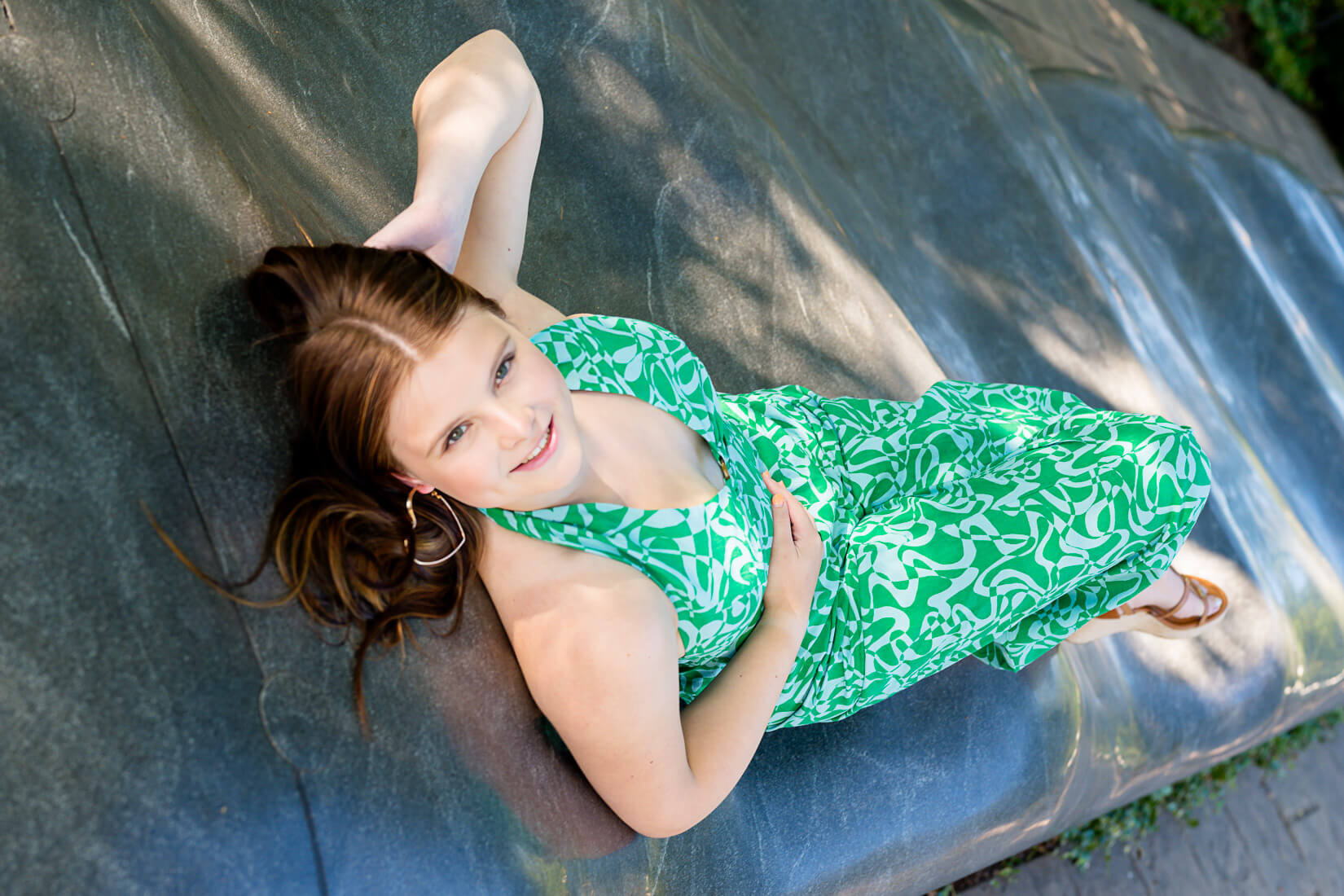 Senior portraits in CT of Katie in downtown Washington Depot