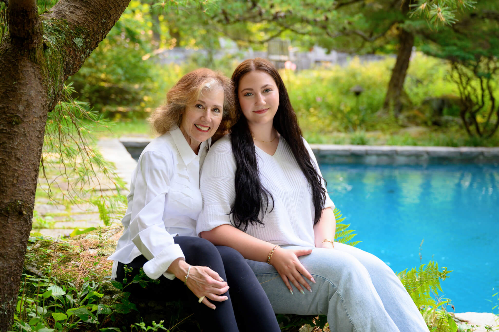 Generational photo shoot grandmother and young woman portrait