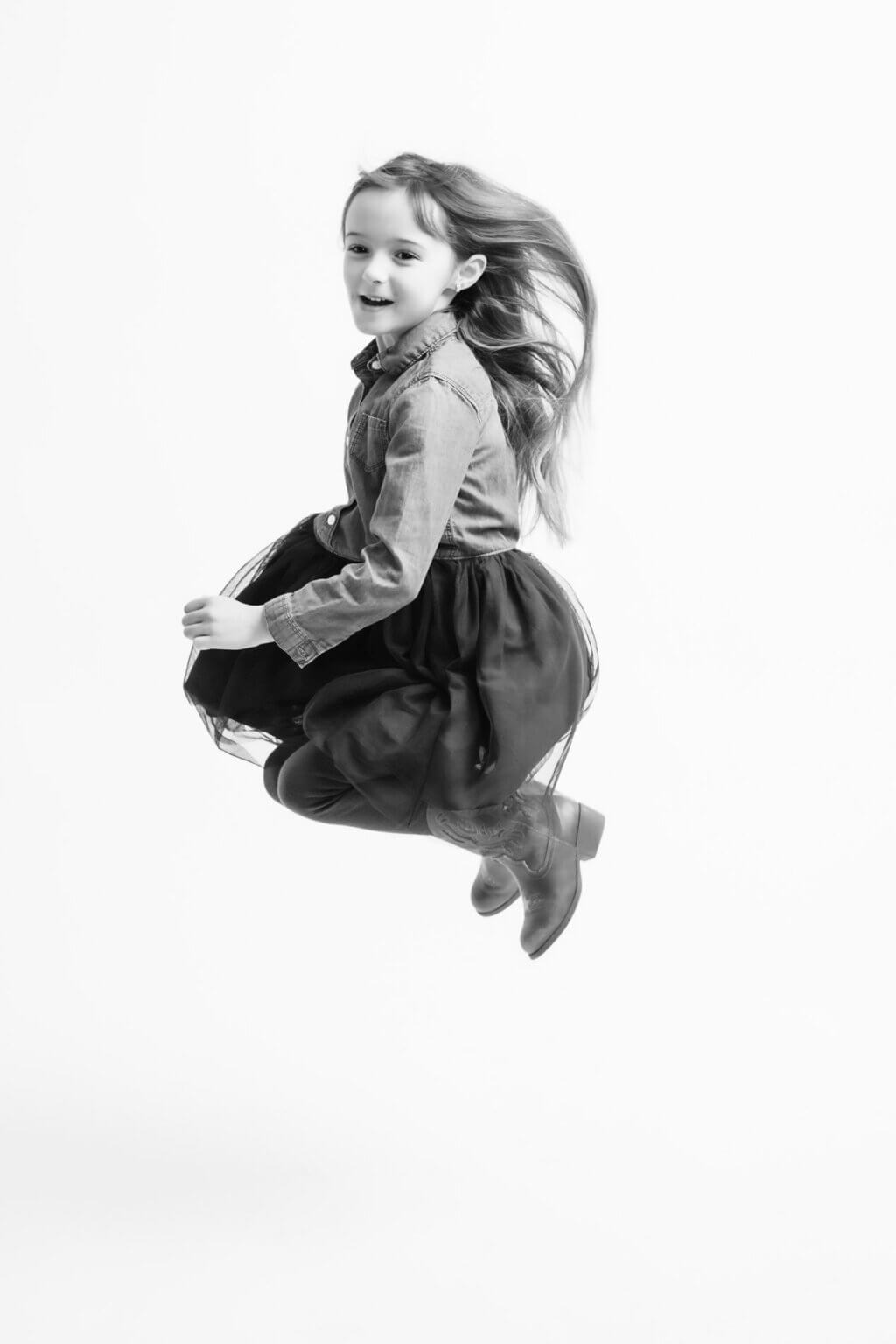 black and white studio portraits children