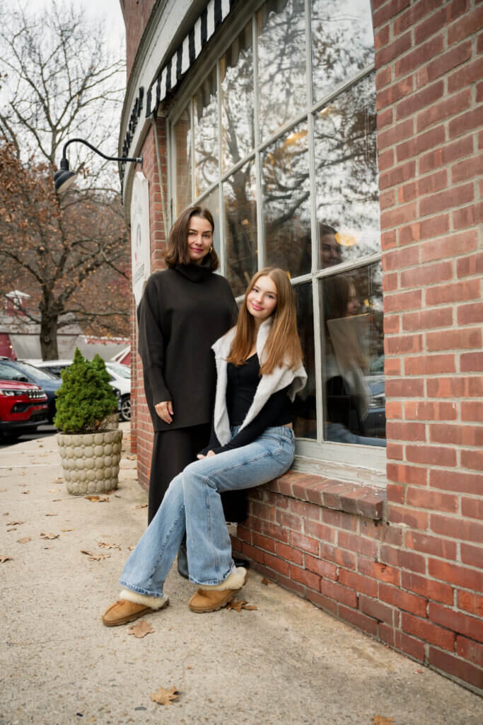 Gilmore Girls inspired photoshoot with a mother and daughter in washington CT