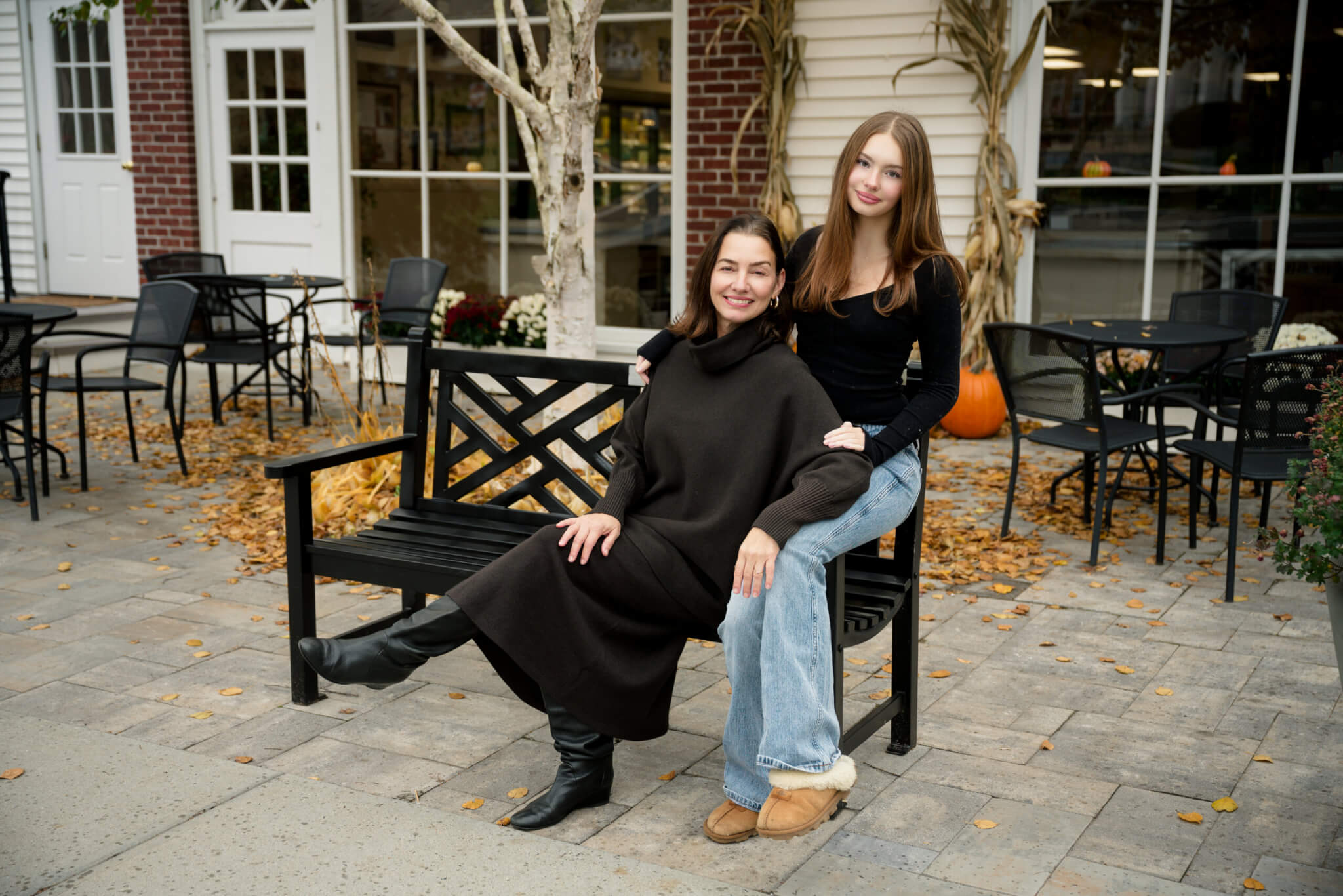 Gilmore Girls inspired photoshoot with a mother and daughter in washington CT
