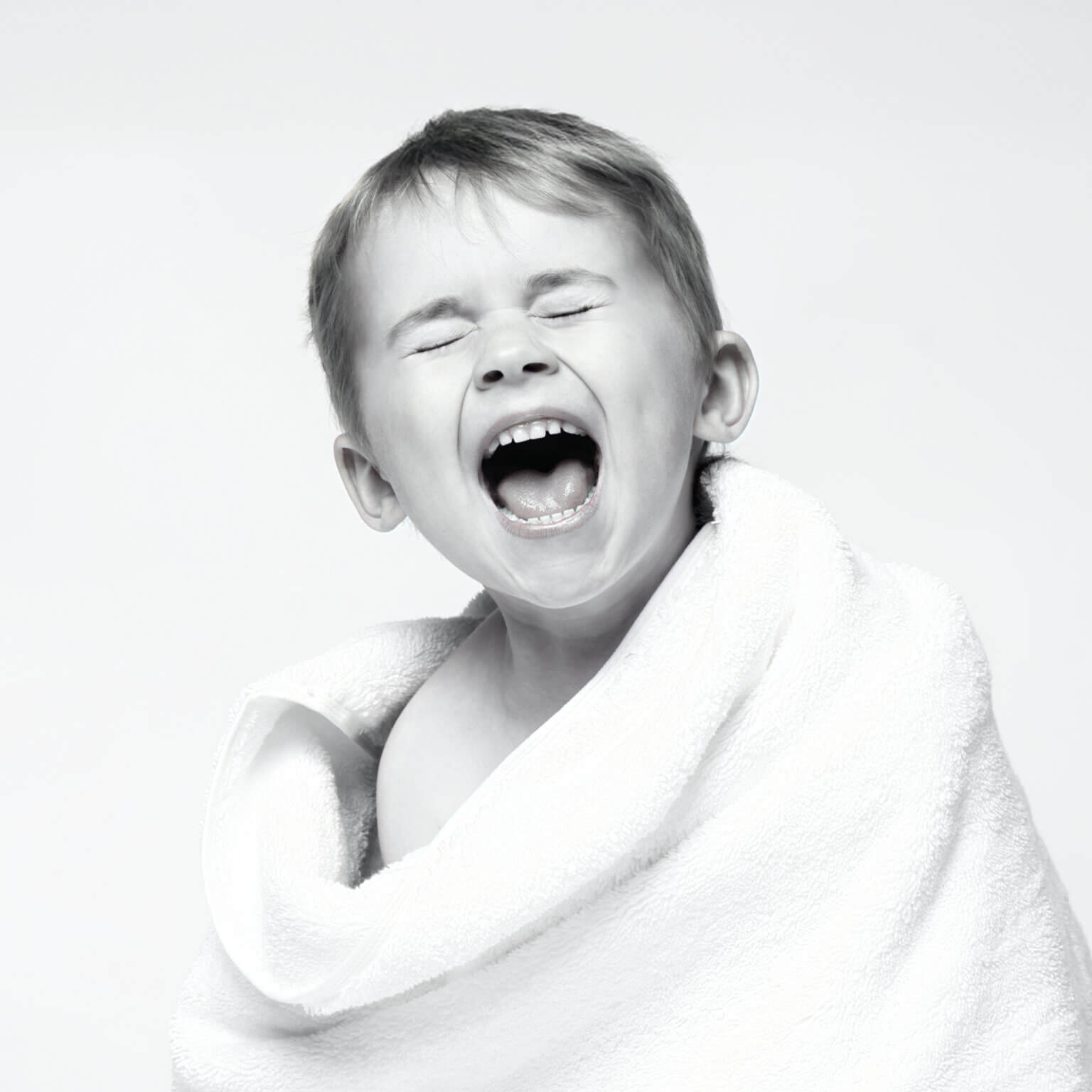 black and white studio portraits of children